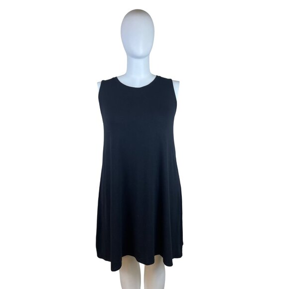 Terra & Sky Women's Black Sleeveless & Flowy A-Line Mini Dress Sz 1X - New - Picture 1 of 10